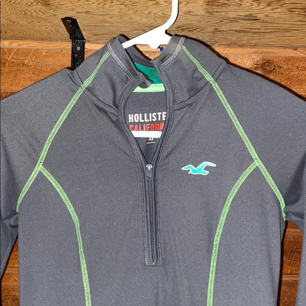 Hollister Gray Quarter ZIP Pullover